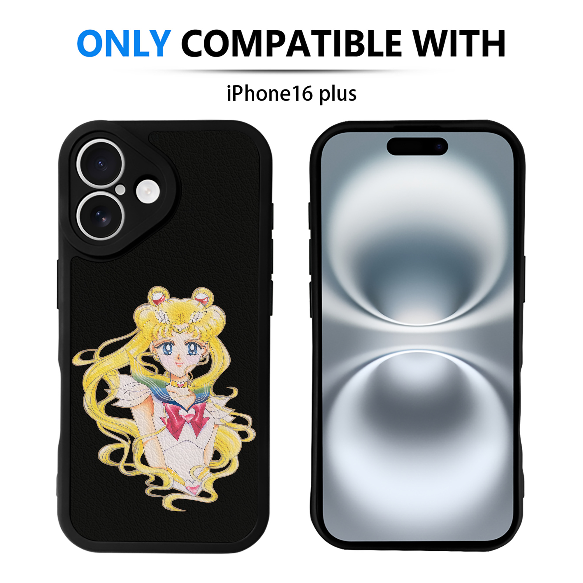 （画像用） 美少女戦士セーラームーン 月野 うさぎ つきの うさぎ Sailor Moon Tsukino Usagi 【iPhone 16シリーズ対応】シリコンスマホケース（レザー調） 材質：シリコン
